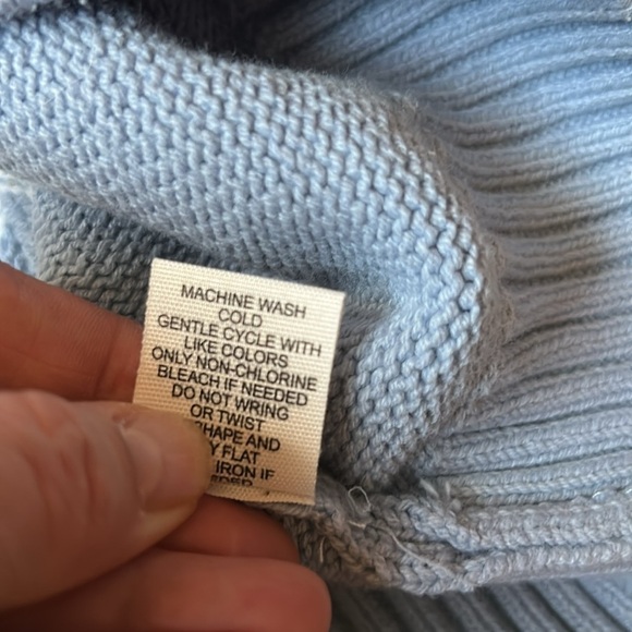 Striped Blue and Cream Women's Sweater - Picture 12 of 12